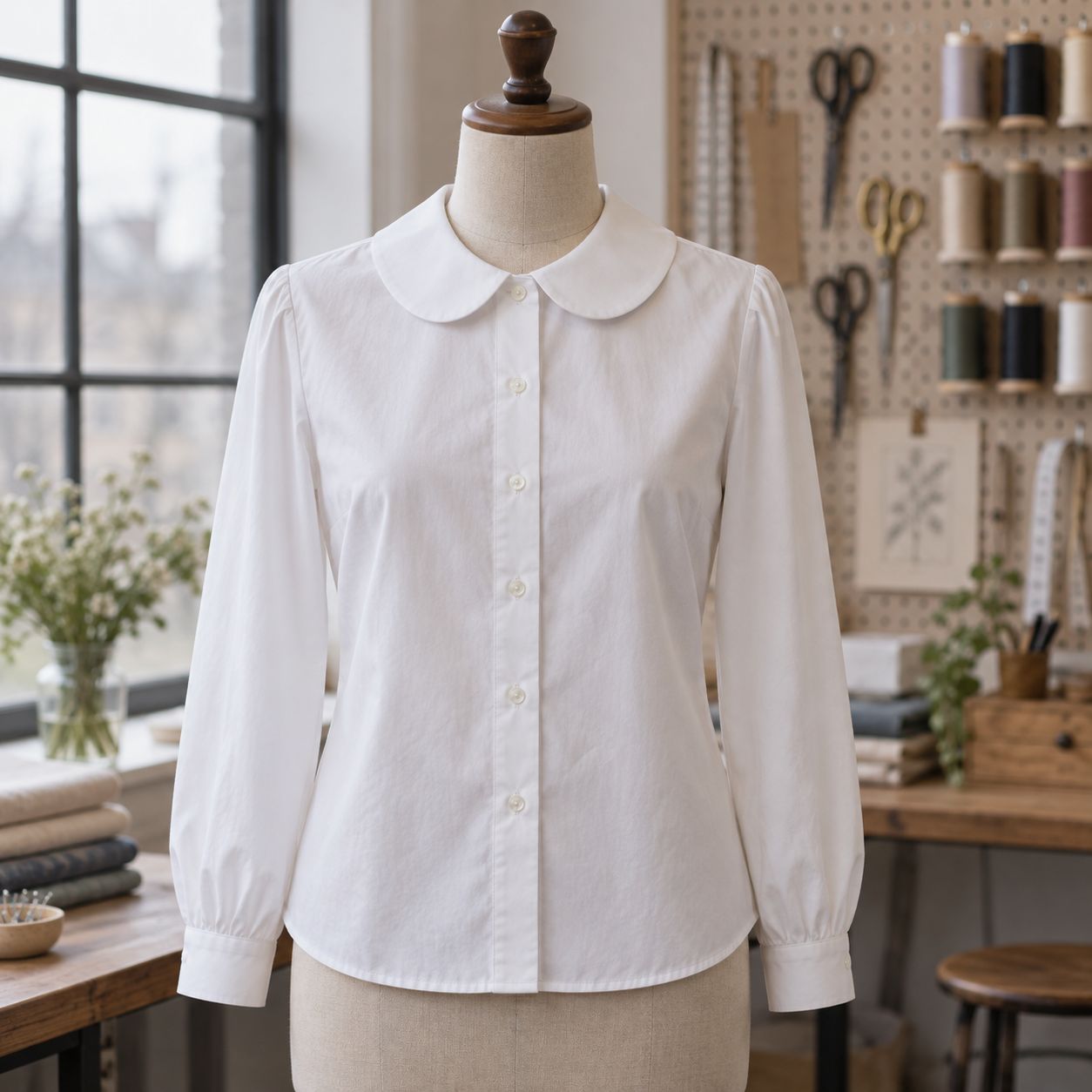 Chemise Margot, blanc, Popeline de coton biologique